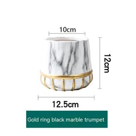 Succulent Flower Pot Golden Edge Home Decoration Wind Marbling Gift Ceramic