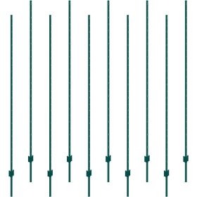 VEVOR 7 Feet Fence Post, 10 Pack U-Channel Heavy Duty Metal Fence Posts, Sturdy Steel Fence Stakes for Garden Yard, Lawn