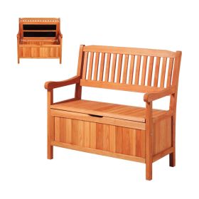 VEVOR Outdoor Storage Bench, 2-Person Wooden Storage Bench, 33 Gallons Deck Box with Side Handle, Supports up to 705 lbs