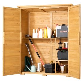 VEVOR Outdoor Storage Shed, Large Wooden Outside Storage Cabinet with Waterproof Roof and Metal Frame
