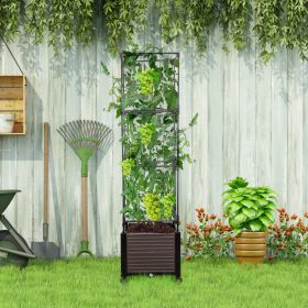 Expandable Rustproof Raised Garden Bed Planter - 62.99in Tall with Trellis, Automatic Water Drainage, 4 Lockable Wheels, Easy Assembly (No Screws