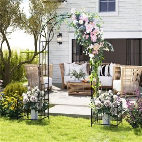 Multifunctional Outdoor Trellis - Climbing Vines Support+Flower/Vegetable Planters, 80"x20"x86"