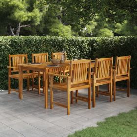 7 Piece Patio Dining Set Solid Wood Acacia