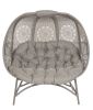 56 H x 50 W x 26 D Outdoor Beige Cozy Pumpkin Loveseat with Cushion and Dreamcatcher Design