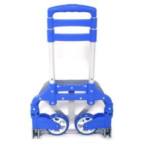 Portable Folding Collapsible Aluminum Cart Dolly Push Truck Trolley Blue