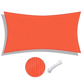 7'x13' Rectangle Sun Shade Sail/ Watermalon Red