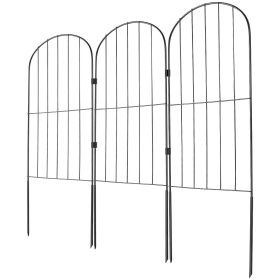 VEVOR Garden Fence, 24in(H) x30ft(L) Animal Barrier Fence, Underground Decorative Garden Fencing with 2 Inch Spike Spacing