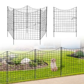4 Panels Metal Decorative Garden Fence No Dig Animal Dog Barrier Garden Temporary Border Fencing for Yard Patio Outdoor 4 Panels 36"(L)×39"(H)+1