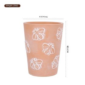 Bee Flowerpot Decoration Modern Simple Red Pottery Breathable Flower Pot With Hole Plant Pot