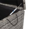 Outdoor Storage Box, 113 Gallon Wicker Patio Deck Boxes with Lid, Outdoor Cushion Storage Container Bin Chest for Kids Toys, Pillows, Towel Grey