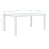 Patio Table White 59"x35.4"x28.3" Plastic Rattan Look