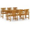 7 Piece Patio Dining Set Solid Wood Acacia