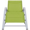 Sun Loungers 2 pcs with Table Aluminum Green
