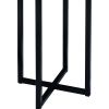Ivy 24.5 Inch Marble Top Accent Round Side Table with Metal Frame, White and Black