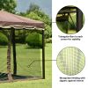 Outdoor Steel Vented Dome Top Patio Gazebo with Netting for Backyard, 9.8Ft. Wx9.8Ft.L  Poolside and Deck