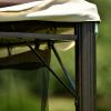 Outdoor Steel Vented Dome Top Patio Gazebo with Netting for Backyard, 9.8Ft. Wx9.8Ft.L  Poolside and Deck