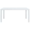 Patio Table White 59"x35.4"x28.3" Plastic Rattan Look