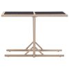 Patio Table Beige 43.3"x20.9"x28.3" Glass and Poly Rattan