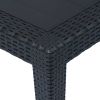 Patio Table Anthracite 59"x35.4"x28.3" Plastic Rattan Look