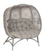 56 H x 50 W x 26 D Outdoor Beige Cozy Pumpkin Loveseat with Cushion and Dreamcatcher Design