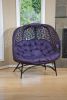 56 H x 50 W x 26 D Outdoor Purple Cozy Pumpkin Loveseat with Cushion and Flower of Life Design