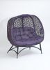 56 H x 50 W x 26 D Outdoor Purple Cozy Pumpkin Loveseat with Cushion and Flower of Life Design