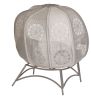 56 H x 50 W x 26 D Outdoor Beige Cozy Pumpkin Loveseat with Cushion and Dreamcatcher Design