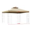 12X10ft 2T Waterproof Finial Classic Gazebo Top Tan