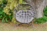56 H x 45 W x 26 D Outdoor Beige Crossweave Cozy Ball Chair with Cushion