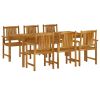 7 Piece Patio Dining Set Solid Wood Acacia