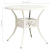 Patio Table White 35.4"x35.4"x29.1" Cast Aluminum