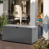 Outdoor Storage Box with Waterproof Inner,140 Gallon Large Wicker Patio Storage Bin