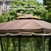 Outdoor Steel Vented Dome Top Patio Gazebo with Netting for Backyard, 9.8Ft. Wx9.8Ft.L  Poolside and Deck