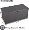 Outdoor Storage Box with Waterproof Inner,140 Gallon Large Wicker Patio Storage Bin