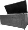 Outdoor Storage Box with Waterproof Inner,140 Gallon Large Wicker Patio Storage Bin