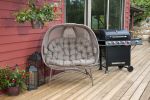 56 H x 50 W x 26 D Outdoor Beige Cozy Pumpkin Loveseat with Cushion and Dreamcatcher Design