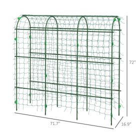 Metal Garden Trellis, Arch Trellis For Climbing Plants Outdoor, A-Frame, With Climbing Net (Option: Green)