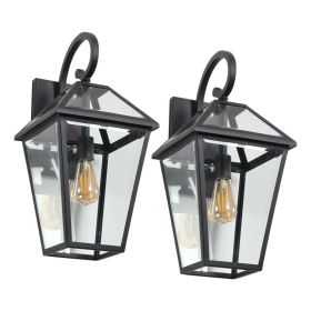 Modern Outdoor Waterproof Wall Lamp 2pack (Option: Black)