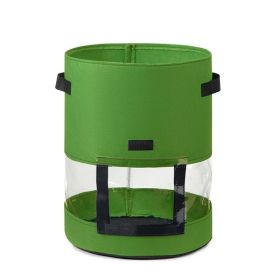 1pc Potato Grow Bag Vegetable Onion Home Garden Plant Bag With Handle PU Thickened Garden Carrot Taro Peanut Growing Bag Potato Pot (Color: GREEN, size: 7Gallon)