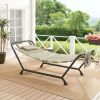 Polyester Hammock with Stand and Pillow for Outdoor , Multi color