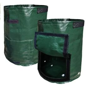 7 Gallon-6Pack Potato Grow Bags, Heavy Duty PE Fabric Pots With Flap And Handles, Green Planter Bags For Potato Vegetables Outdoor Garden, For Al (Option: 6PCS)
