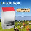 VEVOR Galvanized Poultry Feeder Holds Feed Chicken Feeders No Waste Hanging Chicken Feeder with Lid Weatherproof Outdoor Coop Food Dispenser for Duck